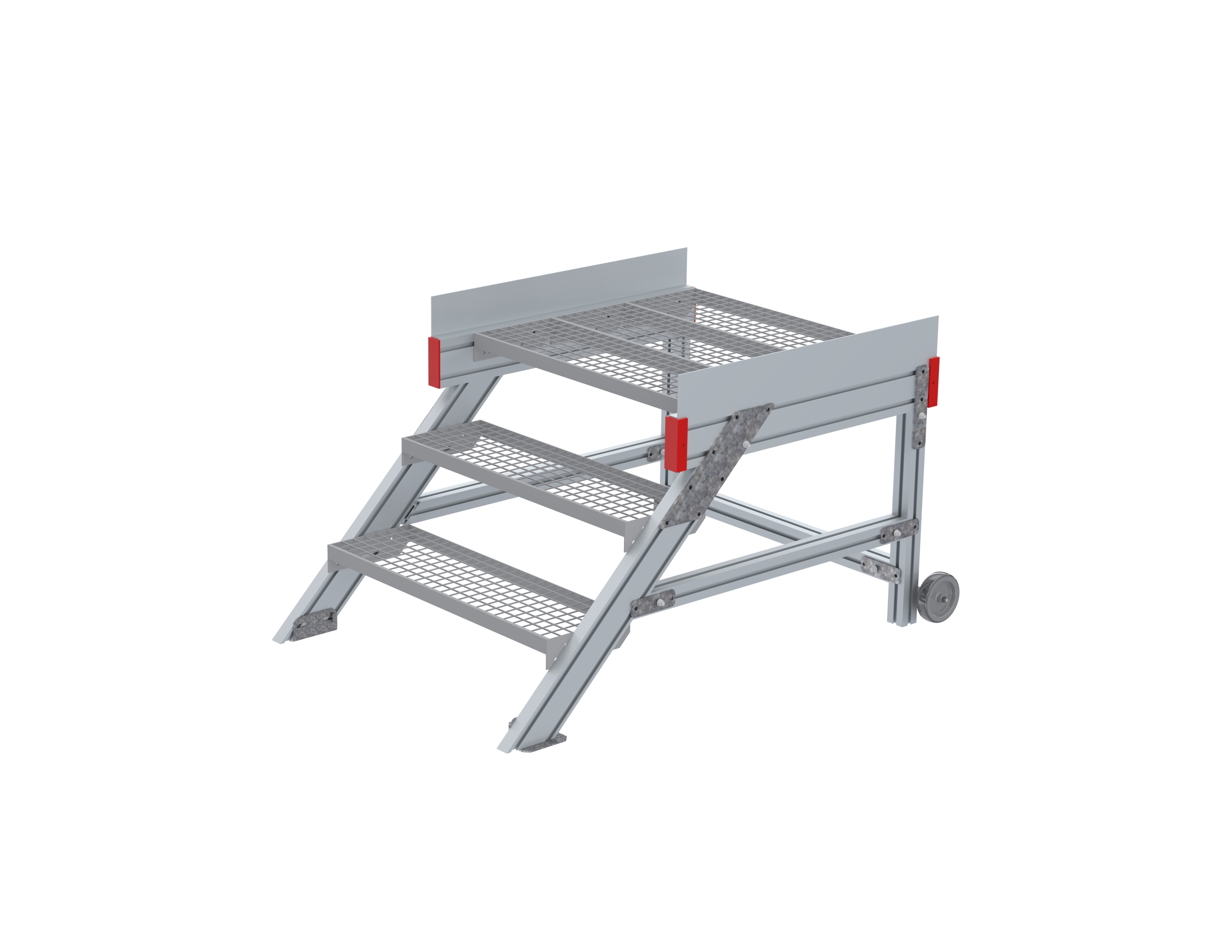Neu im Standard: Anstiege, Treppen, &Uuml;berstiege, Wartungsb&uuml;hnen jetzt auch mit Stahl-Gitterrost-Stufen